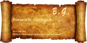 Benesch Gyöngyi névjegykártya
