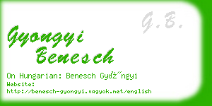 gyongyi benesch business card